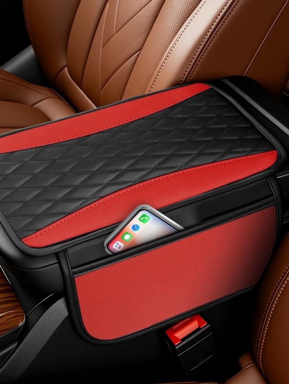 Red & Black Car Armrest Console Cover Organizer NWT ✨️5/$30